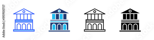 College Multi Style Icon Set Vector 