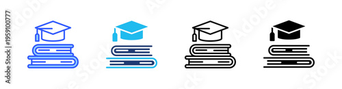 Study Multi Style Icon Set Vector 