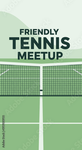 Friendly Tennis Meetup Graphic Design For Sports Events