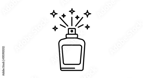 Perfume Bottle Spraying Fragrance with Sparkles Icon