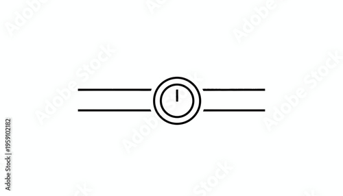 Minimalist Watch Icon, Simple Line Art, Time Symbol, Graphic Element