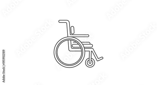 Minimalist Wheelchair Icon Line Art: Symbol of Accessibility and Mobility