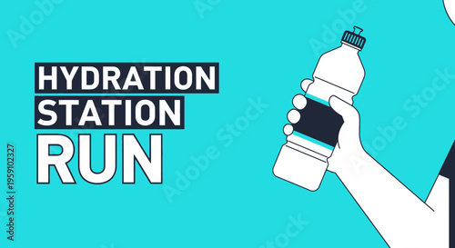 Healthy Lifestyle Concept Featuring a Running Athlete and Hydration Practices