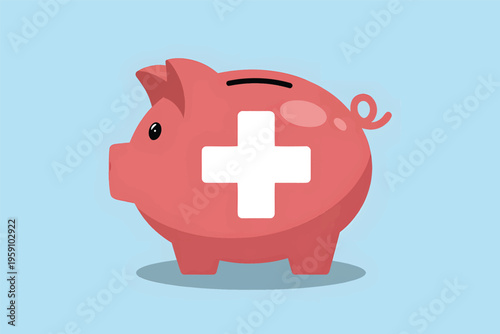 Emergency Fund Piggy Bank with First Aid Cross