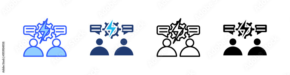 Obraz premium Conflict Resolution Multi Style Icon Set Vector 