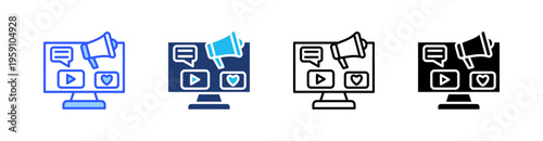 Publicity Multi Style Icon Set Vector 