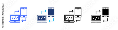 Platform Multi Style Icon Set Vector 