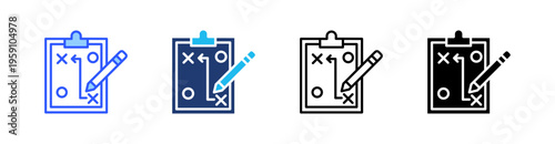 Planning Multi Style Icon Set Vector 