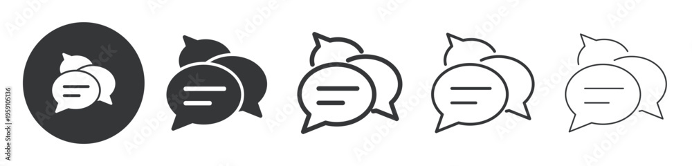 Obraz premium Discussion Forum thin line and solid icon. Multi series icon. Web minimal icon