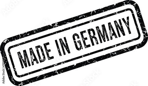 Black Grunge Made in Germany Rubber Stamp Seal Isolated on White Background for Product Labeling