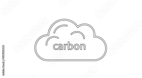 Carbon Cloud Icon, Environmental Concept, Climate Change Symbol, Clean Energy Idea