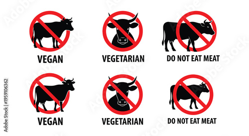 Prohibited animal products vegan and vegetarian dietary restrictions illustrated