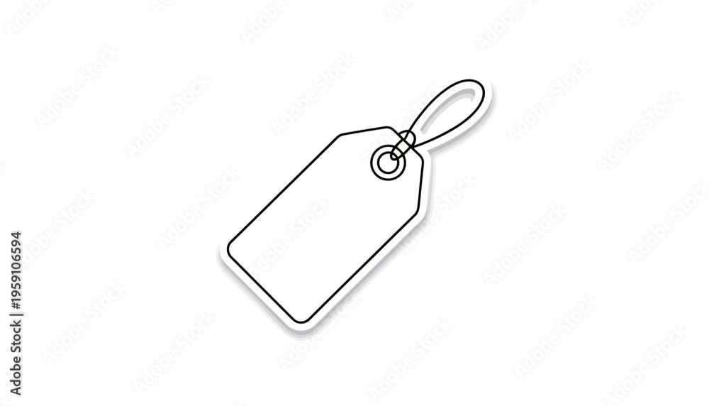 Fototapeta premium Blank Price Tag Icon, Empty Label, Retail Sale Tag, Shopping Label, Isolated on White Background