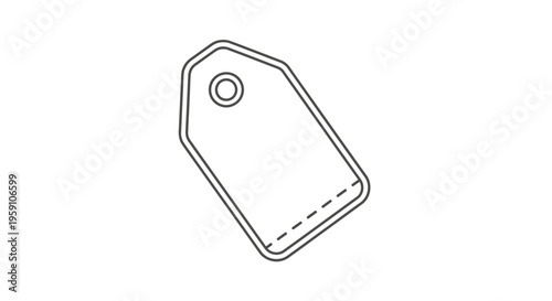 Blank Price Tag Icon, Empty Label for Sale, Shopping and Marketing Concept