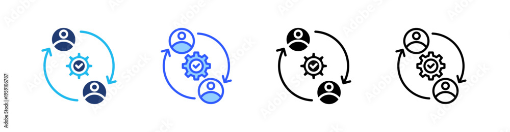 Obraz premium Employee Involvement Multi Style Icon Set Vector 