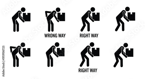 Various black and white shipping and handling symbols for packaging