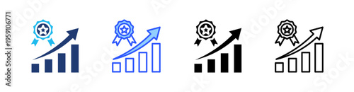 Quality Improvement Multi Style Icon Set Vector 