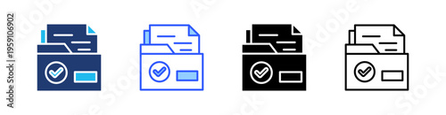 Documentation Multi Style Icon Set Vector 