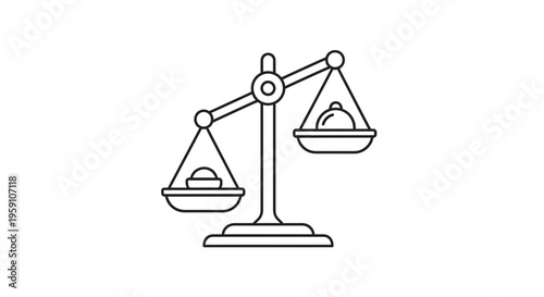 Balanced Scale Weighing Food Portions - Healthy Eating Concept