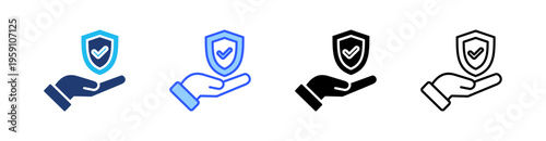 Guarantee Multi Style Icon Set Vector 