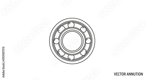 Ball Bearing Icon: Precision Engineering Component, Mechanical Part, Industrial Design