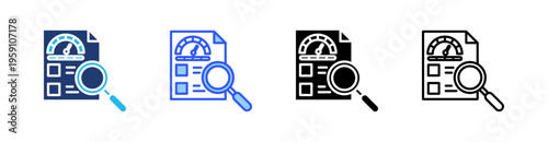 Performance Evaluation Multi Style Icon Set Vector 