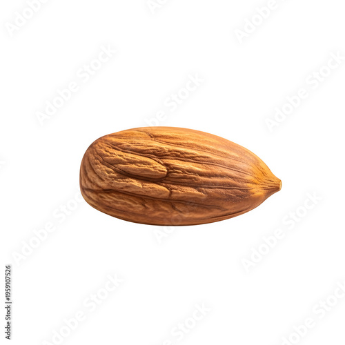 Single Almond Nut Isolated on Transparent Background for Healthy Food Design