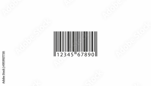 Barcode Scan Line With Numbers 1234567890, Product Identification, Retail, Commerce