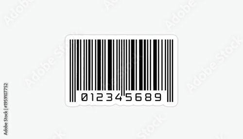Barcode with numbers 0123456789, product identification, retail, commerce, digital scan concept