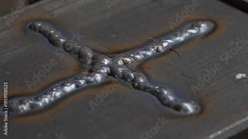Steel Texture with Welding Marks Close-Up – Industrial Surface and Fabrication Detail