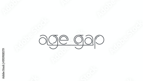 Age Gap Text Logo, Generational Difference Concept, Minimalist Typography