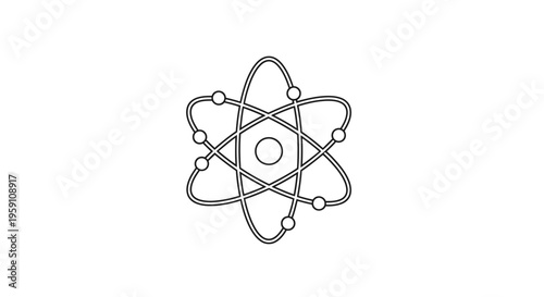 Atom Model Icon, Science and Technology Concept, Abstract Atomic Structure, Chemistry Symbol