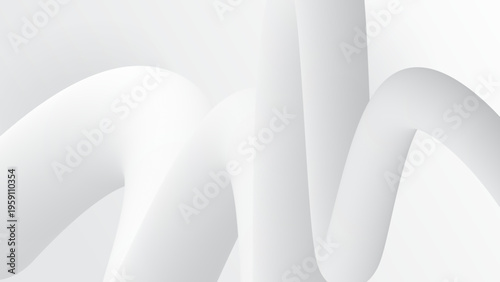 White grey blurry fluid wave. geometric compositions with gradient 3d flow shape. Innovation modern background for cover, banner, landing page.
