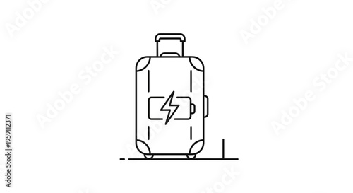 Smart Luggage with Built-in Power Bank and Charging Icon