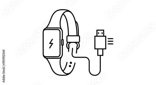 Smartwatch Charging Icon: Modern Technology and Power Symbol