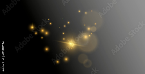 Gold sparkles background. Vector shining particles.