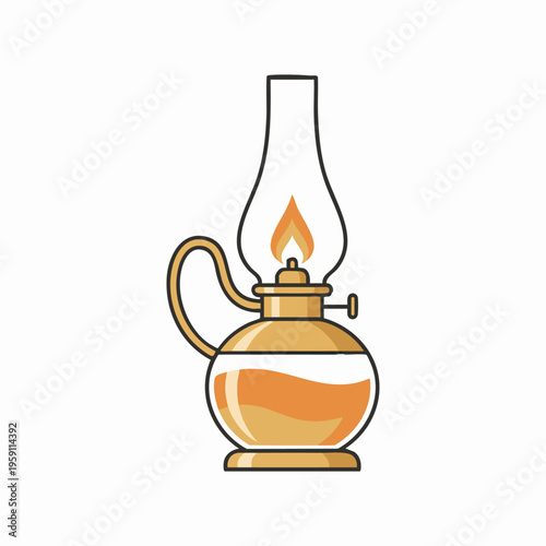 classic kerosene lamp illustration