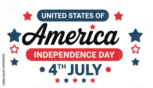 Independence Day celebration in the United States of America with patriotic stars