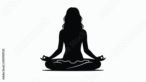 Woman sitting in lotus position for meditation and yoga practice