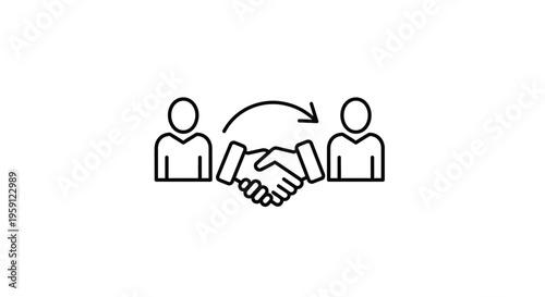 Business Partnership Agreement Handshake Icon Symbolizing Deal, Trust, and Collaboration