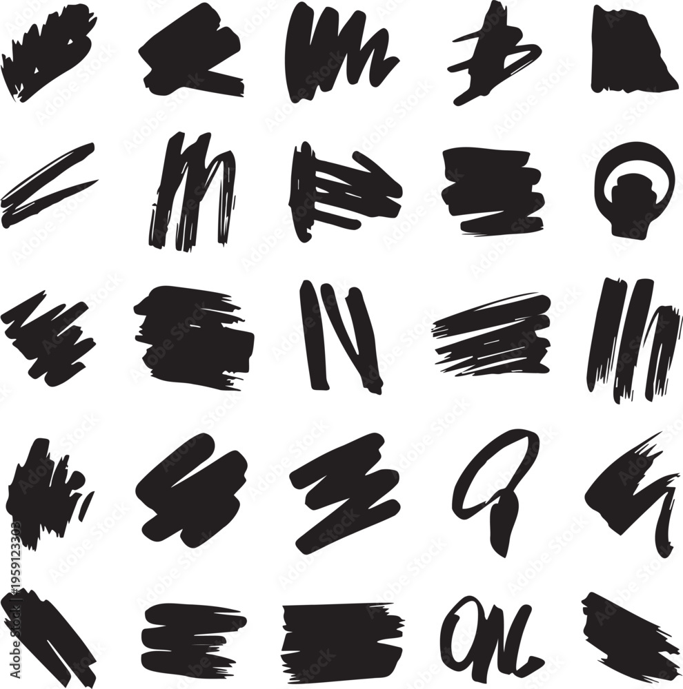 Obraz premium Simple Hand-Drawn Marker Lines and Geometric Doodles.