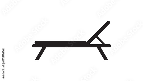 Beach chair silhouette vector flat illustration design.