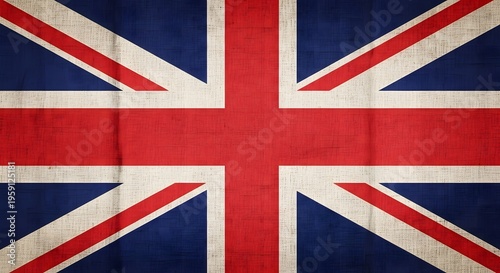 The united kingdom flag with a vintage distressed texture effect