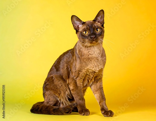 Burmese Cat Studio Portrait