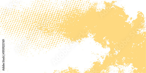 Abstract a striking artistic creation in warm yellow and cream, featuring an expressive halftone effect and paint-like texture. creating a bold, graphic backdrop, blending textures for visual allure.