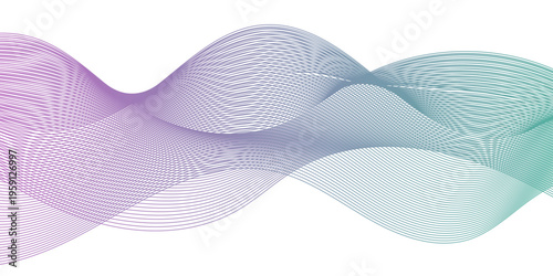 Abstract carve wave line blend blue glowing flow dynamic technology digital soundwave minimal isolated. frequency web and noise gradient science futuristic creative texture background.