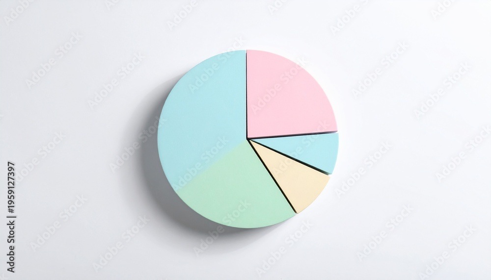 Obraz premium 3D Pie Chart: Pastel Segments with Breakdown