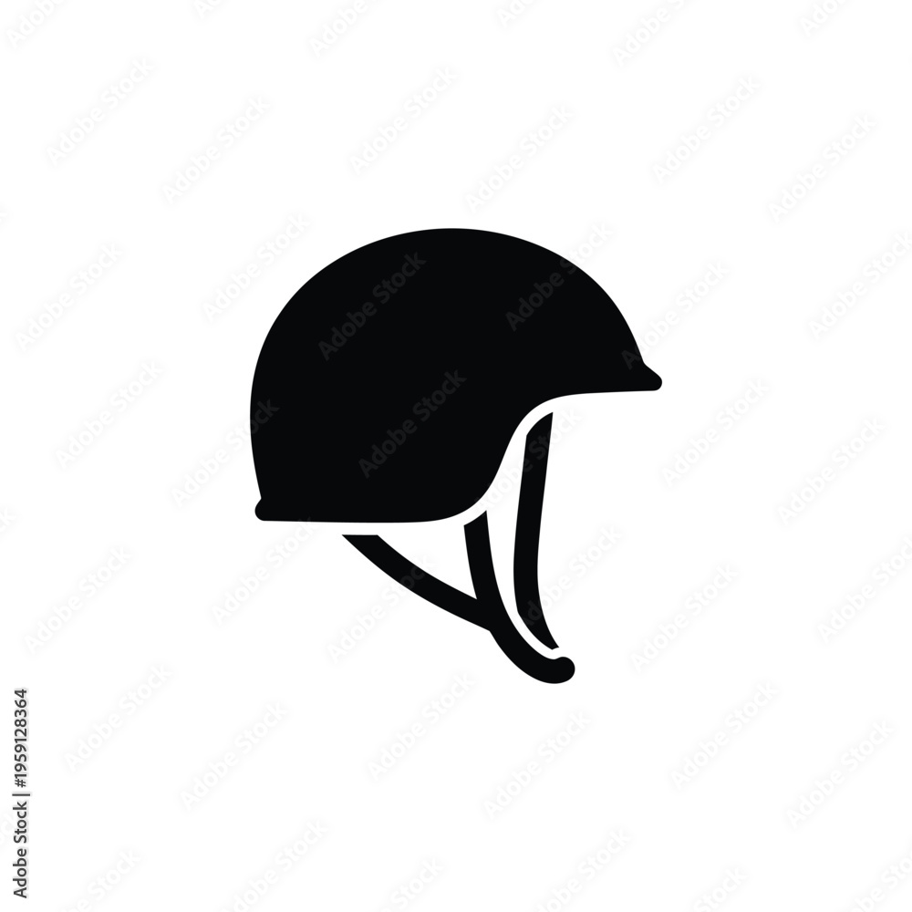 Fototapeta premium Black helmet silhouette on white background