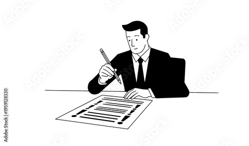 Priority planning checklist focus concept vector illustration business8