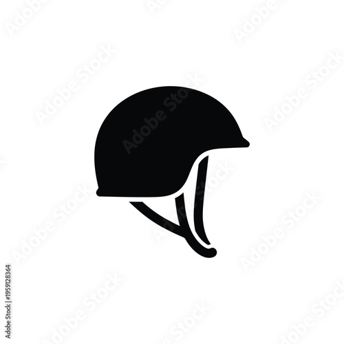 Black helmet silhouette on white background
